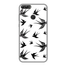 Чехол с птицами на Huawei Y7 Prime 2018 (VPrint) (Ласточки)