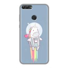 Чехол Unicorn на Huawei Y7 Prime 2018 (Единорог космонавт)