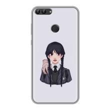 Чехлы Венсдей на Huawei Y7 Prime 2018 Уэнсдей (AlphaPrint) (Уэнздей и Вещь)