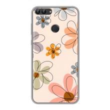 Чехол с цветочным принтом на Хуавей Y7 Прайм 2018 – Разноцветные цветы