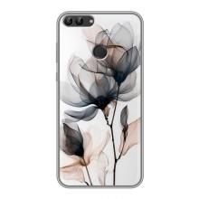 Чехол с цветочным принтом на Хуавей Y7 Прайм 2018 – Цветы на белом