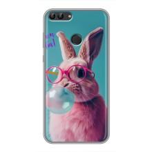 Чехол с принтом стильные животные для Хуавей Y7 Прайм 2018 – Кролик в очках