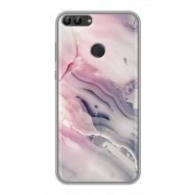 Мраморный чехол на Huawei Y7 Prime 2018 (VPrint) (Пурпурный Мрамор)