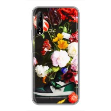 Брендновые Чехлы для Huawei Y7 Pro 2019 - (PREMIUMPrint) (Nike цветы)