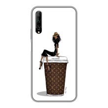 Чехлы Луи Витон для Huawei Y7 Pro 2019 (AlphaPrint - LOUIS VUITTON) (кофе LOUIS VUITTON)