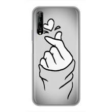 Чехол с принтом для Huawei Y7 Pro 2019 (AlphaPrint - Знак сердечка)