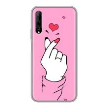 Чехол с принтом для Huawei Y7 Pro 2019 (AlphaPrint - Знак сердечка)
