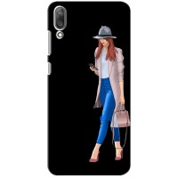 Чехол с картинкой Модные Девчонки Huawei Y7 Pro 2019 (Девушка со смартфоном)