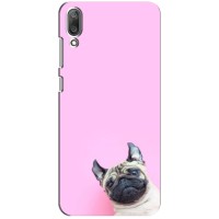 Бампер для Huawei Y7 Pro 2019 с картинкой "Песики" (Собака на розовом)