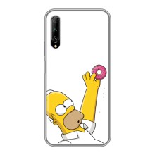 Чехол с Симпсонами для Huawei Y7 Pro 2019 (VPrint) – Гомер с пончиком