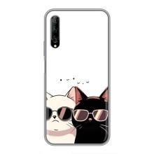 Чохол з малюнком кіт на Huawei Y7 Pro 2019 – Коти в окулярах