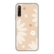 Чехол с цветочным принтом на У7 Про 2019 – Бежевые цветы