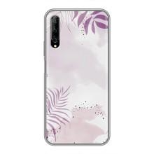 Чехол с цветочным принтом на У7 Про 2019 – Фиолетовые листья