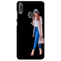 Чехол с картинкой Модные Девчонки Huawei Y7 2019 (Девушка со смартфоном)