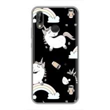 Чехол Unicorn на Huawei Y7 2019 (Единорог с кофе)