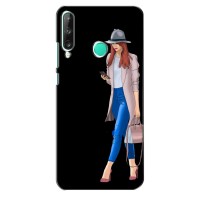 Чехол с картинкой Модные Девчонки Huawei Y7p (2020) (Девушка со смартфоном)