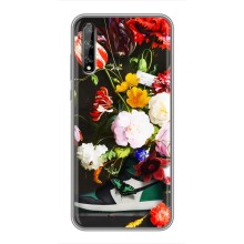 Брендновые Чехлы для Huawei P Smart S / Y8p (2020) - (PREMIUMPrint) (Nike цветы)