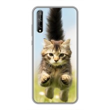 Чехлы с Котиками для Huawei P Smart S / Y8p (2020) (VPrint) (Прыжок кота)