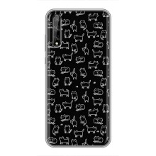 Чехол с принтом для Huawei P Smart S / Y8p (2020) (AlphaPrint) Модные коты – Меленькие котики