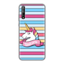 Чехол для Хуавей П Смарт С/ Вай8п (2020) - (Единорожки - Новинки) (AlphaPrint) (Unicorn)