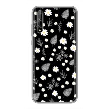 Чохли з тематикою "КВІТИ" на Huawei P Smart S / Y8p (2020) (цвітіння на чорному)