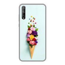 Чохли з тематикою "КВІТИ" на Huawei P Smart S / Y8p (2020) (Квітка-морозиво)