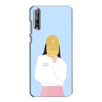 Силиконовый Чехол на Huawei P Smart S / Y8p (2020) с картинкой Стильных Девушек (Желтая кепка)