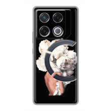 Чехлы (ART) Цветы на Infinix GT 20 Pro (VPrint) (Білі квіти)