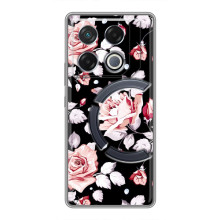 Чохли з квітами для Infinix GT 20 Pro (VPrint) – Квіти на чорному