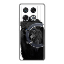 Чехлы с картинками животных Infinix GT 20 Pro (Черный ЛЕВ)