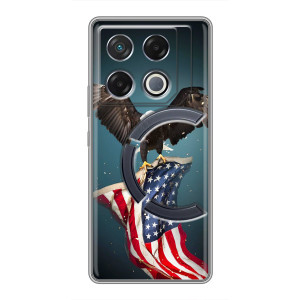 Чехол Флаг USA для Infinix GT 20 Pro – Орел и флаг