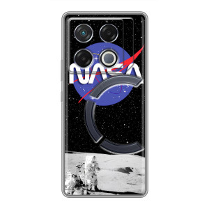Силиконовый бампер с принтом "Наса" на Infinix GT 20 Pro – Nasa на луне