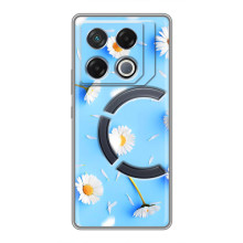 Чехол с Цветами для Infinix GT 20 Pro – ромашки на голубом