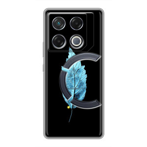 Чехол с картинками на черном фоне для Infinix GT 20 Pro – Листочек