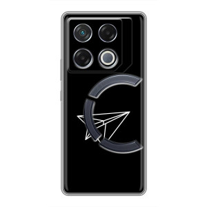 Чехол с картинками на черном фоне для Infinix GT 20 Pro – Самолетик