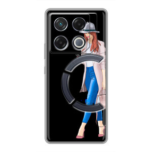 Чехол с картинкой Модные Девчонки Infinix GT 20 Pro (Девушка со смартфоном)