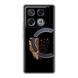 Чохол з леопардовим принтом на Infinix GT 20 Pro – Леопард на чорному
