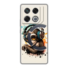 Чохол з Мавпами Infinix GT 20 Pro - (AlphaPrint) (Макака в навушниках)