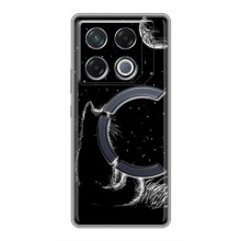 Чехол с принтом для Infinix GT 20 Pro (AlphaPrint) Модные коты (Котик и луна)