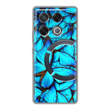 Чехол с принтом для ДжиТи 20 Про - (Прикольные) (AlphaPrint) (Синие бабочки)