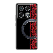 Силиконовый Чехол на Infinix GT 20 Pro с картинкой Вышиванки – Вышиванка на черном