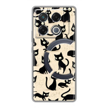 Чехол с рисунком кот на Infinix GT 20 Pro (Черные коты)