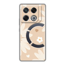 Чохол з квітковим принтом на ДжіТі 20 Про (Бежеві квіти)