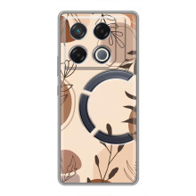 Чохол з квітковим принтом на ДжіТі 20 Про (Коричневі квіти)