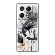 Чохол з квітковим принтом на ДжіТі 20 Про (Квіти на білому)