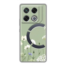 Чохол з квітковим принтом на ДжіТі 20 Про (Квіти на зеленому)