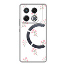 Чохол з квітковим принтом на ДжіТі 20 Про (Рожеві квіти)