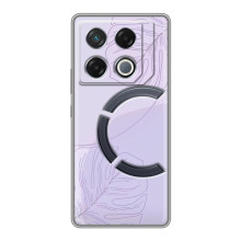 Чехол цветочный дизайн для Infinix GT 20 Pro – Монстера фиолетовая