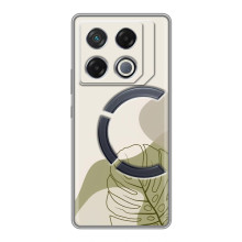 Силконовий чохол з принтом в квітах на Infinix GT 20 Pro – Монстера зелена