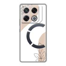 Силконовий чохол з принтом в квітах на Infinix GT 20 Pro – Нюдовий дизайн